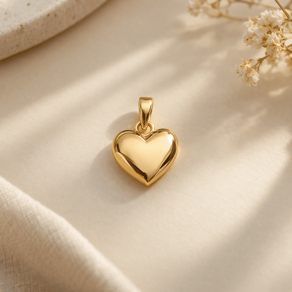 A gold heart pendant